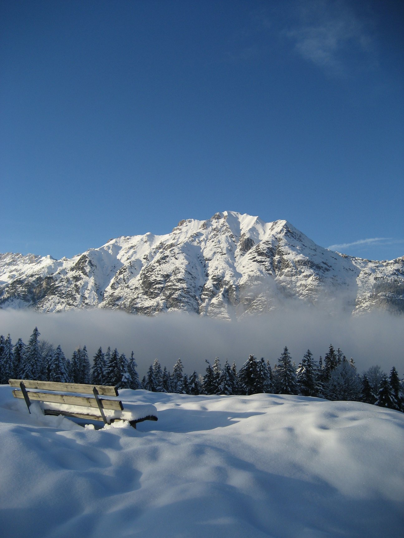 Winterlandschaft in den Bergen.