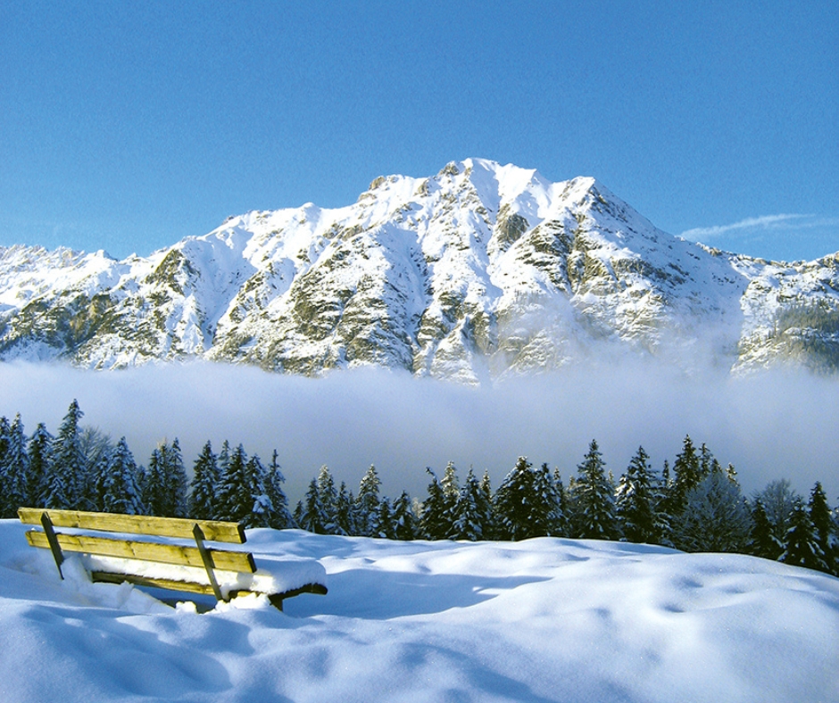 Winterlandschaft in den Bergen.