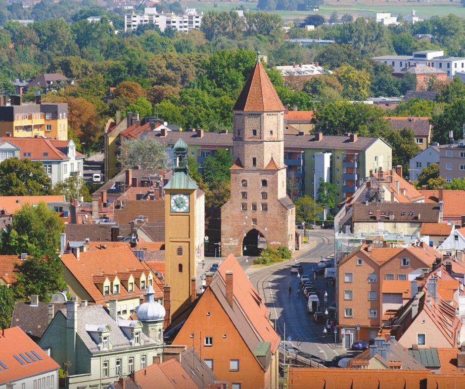 Blick auf Augsburg von oben.