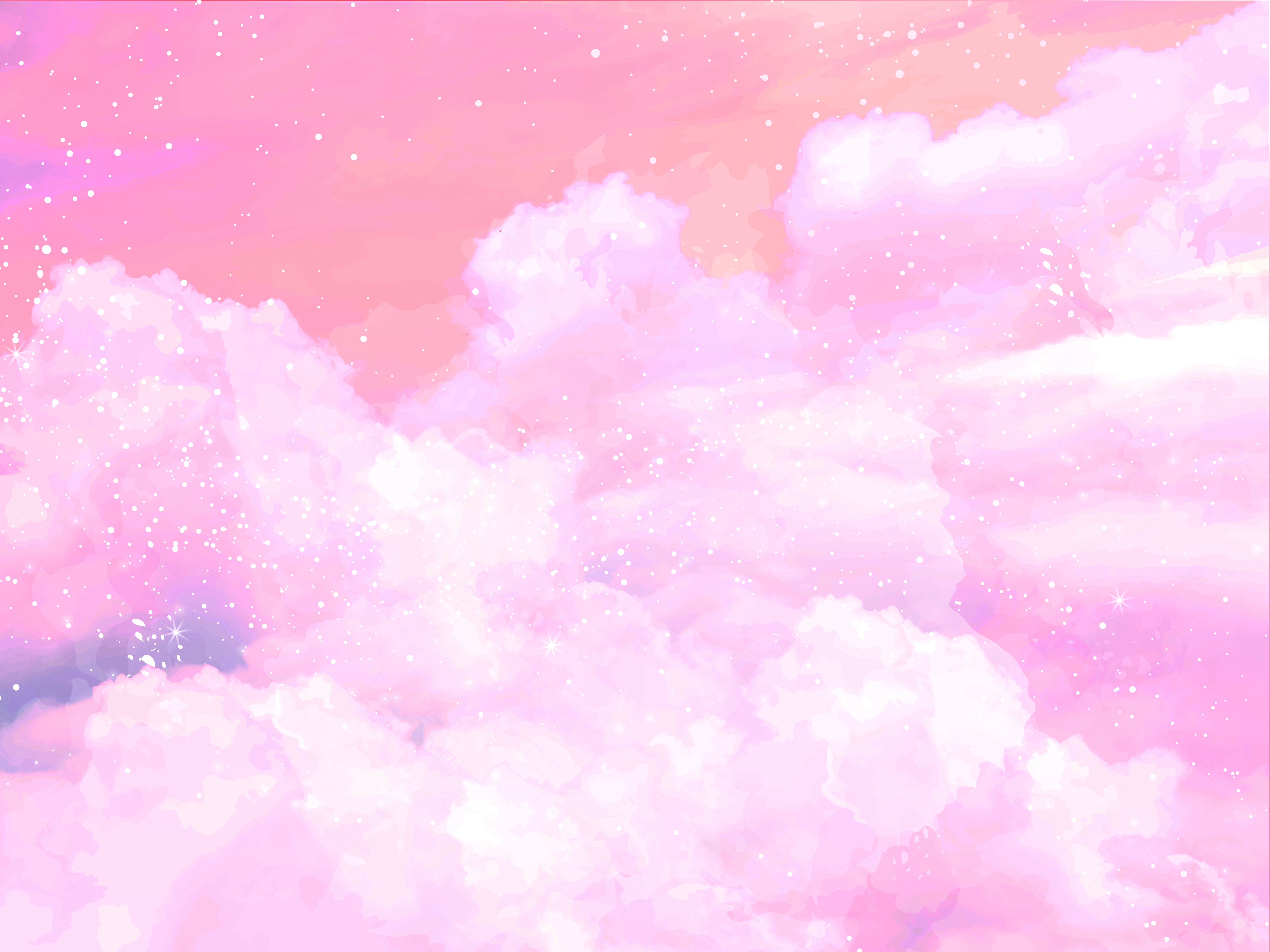 Glitzernder Himmel in Rosa.